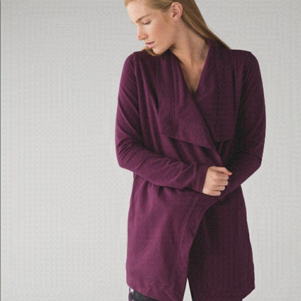 LULULEMON Restore Wrap Cardigan Sweater Grape 4
